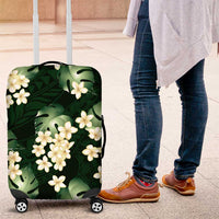 Green Tropical Hawaii Luggage Cover Seamless Monstera Plumeria Hawaiian Pattern - Polynesian Pride