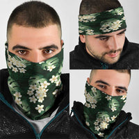 Green Tropical Hawaii Neck Gaiter Seamless Monstera Plumeria Hawaiian Pattern - Polynesian Pride