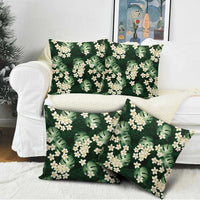 Green Tropical Hawaii Pillow Cover Seamless Monstera Plumeria Hawaiian Pattern - Polynesian Pride