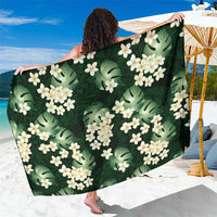 Green Tropical Hawaii Sarong Seamless Monstera Plumeria Hawaiian Pattern - Polynesian Pride
