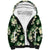 Green Tropical Hawaii Sherpa Hoodie Seamless Monstera Plumeria Hawaiian Pattern - Polynesian Pride
