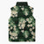 Green Tropical Hawaii Sleeveless Puffer Jacket Seamless Monstera Plumeria Hawaiian Pattern - Polynesian Pride