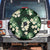 Green Tropical Hawaii Spare Tire Cover Seamless Monstera Plumeria Hawaiian Pattern - Polynesian Pride
