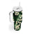 Green Tropical Hawaii Tumbler With Handle Seamless Monstera Plumeria Hawaiian Pattern - Polynesian Pride
