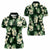 Green Tropical Hawaii Women Polo Shirt Seamless Monstera Plumeria Hawaiian Pattern - Polynesian Pride
