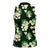 Green Tropical Hawaii Women Sleeveless Polo Shirt Seamless Monstera Plumeria Hawaiian Pattern - Polynesian Pride