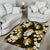 Gold Tropical Hawaii Area Rug Seamless Monstera Plumeria Hawaiian Pattern - Polynesian Pride