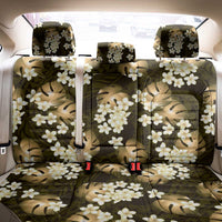 Gold Tropical Hawaii Back Car Seat Cover Seamless Monstera Plumeria Hawaiian Pattern - Polynesian Pride