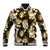Gold Tropical Hawaii Baseball Jacket Seamless Monstera Plumeria Hawaiian Pattern - Polynesian Pride