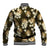 Gold Tropical Hawaii Baseball Jacket Seamless Monstera Plumeria Hawaiian Pattern - Polynesian Pride