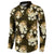 Gold Tropical Hawaii Button Sweatshirt Seamless Monstera Plumeria Hawaiian Pattern - Polynesian Pride