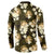 Gold Tropical Hawaii Button Sweatshirt Seamless Monstera Plumeria Hawaiian Pattern - Polynesian Pride