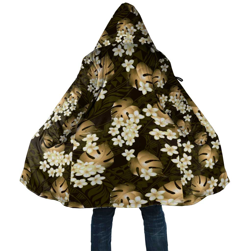 Gold Tropical Hawaii Cloak Seamless Monstera Plumeria Hawaiian Pattern - Polynesian Pride