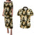 Gold Tropical Hawaii Couples Matching Puletasi and Hawaiian Shirt Seamless Monstera Plumeria Hawaiian Pattern - Polynesian Pride