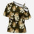 Gold Tropical Hawaii Cross Shoulder Shirt Seamless Monstera Plumeria Hawaiian Pattern - Polynesian Pride