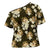 Gold Tropical Hawaii Cross Shoulder Shirt Seamless Monstera Plumeria Hawaiian Pattern - Polynesian Pride