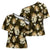 Gold Tropical Hawaii Cross Shoulder Shirt Seamless Monstera Plumeria Hawaiian Pattern - Polynesian Pride