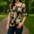 Gold Tropical Hawaii Cross Shoulder Shirt Seamless Monstera Plumeria Hawaiian Pattern - Polynesian Pride