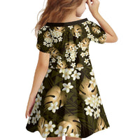 Gold Tropical Hawaii Family Matching Mermaid Dress and Hawaiian Shirt Seamless Monstera Plumeria Hawaiian Pattern - Polynesian Pride