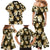 Gold Tropical Hawaii Family Matching Mermaid Dress and Hawaiian Shirt Seamless Monstera Plumeria Hawaiian Pattern - Polynesian Pride