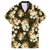 Gold Tropical Hawaii Family Matching Off The Shoulder Long Sleeve Dress and Hawaiian Shirt Seamless Monstera Plumeria Hawaiian Pattern - Polynesian Pride