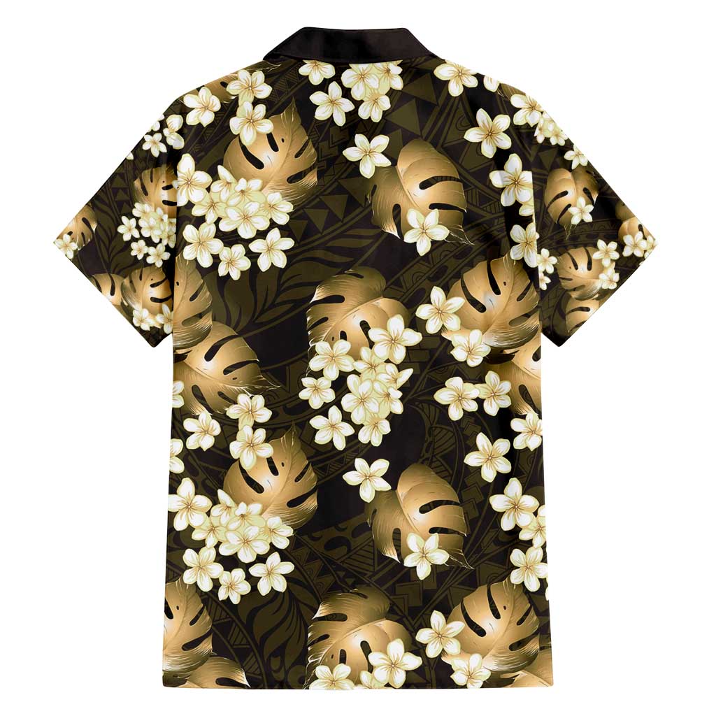 Gold Tropical Hawaii Family Matching Puletasi and Hawaiian Shirt Seamless Monstera Plumeria Hawaiian Pattern - Polynesian Pride