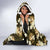 Gold Tropical Hawaii Hooded Blanket Seamless Monstera Plumeria Hawaiian Pattern - Polynesian Pride