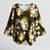 Gold Tropical Hawaii Kimono Sleeve Blouse Seamless Monstera Plumeria Hawaiian Pattern - Polynesian Pride