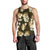 Gold Tropical Hawaii Men Tank Top Seamless Monstera Plumeria Hawaiian Pattern - Polynesian Pride