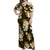 Gold Tropical Hawaii Off Shoulder Maxi Dress Seamless Monstera Plumeria Hawaiian Pattern - Polynesian Pride