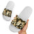 Gold Tropical Hawaii Slide Sandals Seamless Monstera Plumeria Hawaiian Pattern - Polynesian Pride