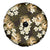 Gold Tropical Hawaii Spare Tire Cover Seamless Monstera Plumeria Hawaiian Pattern - Polynesian Pride