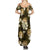 Gold Tropical Hawaii Summer Maxi Dress Seamless Monstera Plumeria Hawaiian Pattern - Polynesian Pride