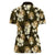 Gold Tropical Hawaii Women Polo Shirt Seamless Monstera Plumeria Hawaiian Pattern - Polynesian Pride