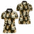 Gold Tropical Hawaii Women Polo Shirt Seamless Monstera Plumeria Hawaiian Pattern - Polynesian Pride