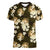 Gold Tropical Hawaii Women V-Neck T-Shirt Seamless Monstera Plumeria Hawaiian Pattern - Polynesian Pride