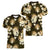 Gold Tropical Hawaii Women V-Neck T-Shirt Seamless Monstera Plumeria Hawaiian Pattern - Polynesian Pride