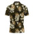 Gold Tropical Hawaii Zipper Polo Shirt Seamless Monstera Plumeria Hawaiian Pattern - Polynesian Pride