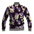 Purple Tropical Hawaii Baseball Jacket Seamless Monstera Plumeria Hawaiian Pattern - Polynesian Pride