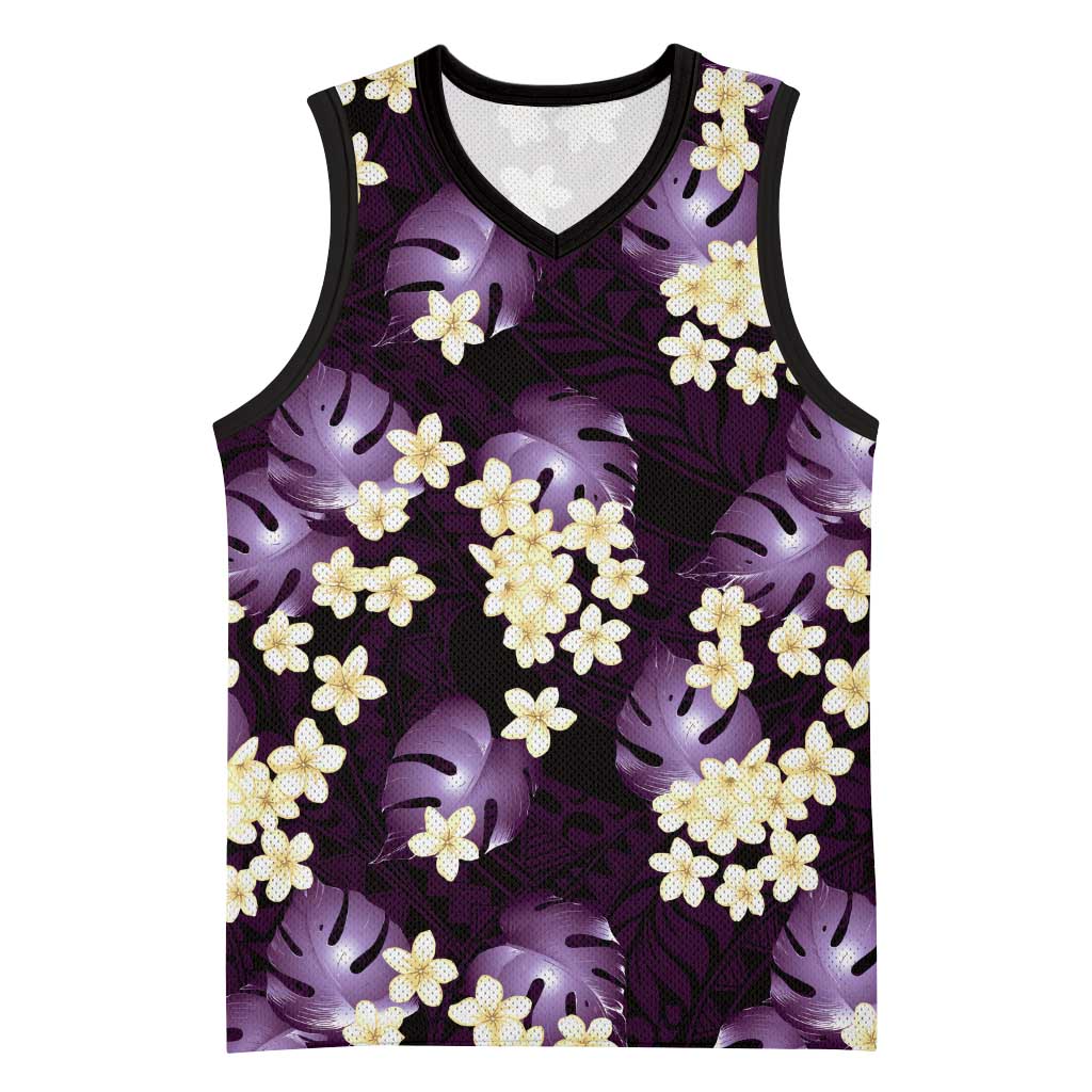 monstera jersey Purple Tropical Hawaii Basketball Jersey Seamless Monstera Plumeria  Hawaiian Pattern