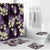 Purple Tropical Hawaii Bathroom Set Seamless Monstera Plumeria Hawaiian Pattern - Polynesian Pride