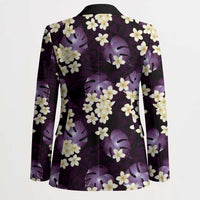 Purple Tropical Hawaii Blazer Seamless Monstera Plumeria Hawaiian Pattern - Polynesian Pride