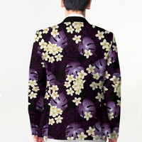 Purple Tropical Hawaii Blazer Seamless Monstera Plumeria Hawaiian Pattern - Polynesian Pride
