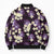 Purple Tropical Hawaii Bomber Puffer Jacket Seamless Monstera Plumeria Hawaiian Pattern - Polynesian Pride