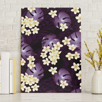Purple Tropical Hawaii Canvas Wall Art Seamless Monstera Plumeria Hawaiian Pattern - Polynesian Pride