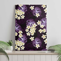 Purple Tropical Hawaii Canvas Wall Art Seamless Monstera Plumeria Hawaiian Pattern - Polynesian Pride