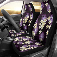 Purple Tropical Hawaii Car Seat Cover Seamless Monstera Plumeria Hawaiian Pattern - Polynesian Pride