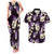 Purple Tropical Hawaii Couples Matching Tank Maxi Dress and Hawaiian Shirt Seamless Monstera Plumeria Hawaiian Pattern - Polynesian Pride