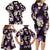 Purple Tropical Hawaii Family Matching Long Sleeve Bodycon Dress and Hawaiian Shirt Seamless Monstera Plumeria Hawaiian Pattern - Polynesian Pride