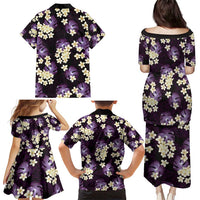 Purple Tropical Hawaii Family Matching Puletasi and Hawaiian Shirt Seamless Monstera Plumeria Hawaiian Pattern - Polynesian Pride